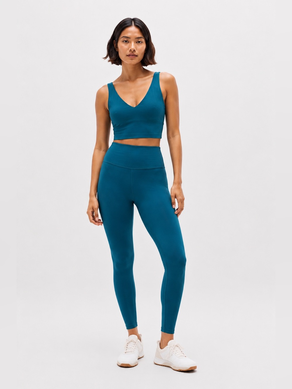 Athleta Matching Set | Elation Leggings M + Transcend V-Neck Top L